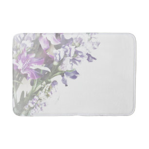 Purple Floral Bath Mat