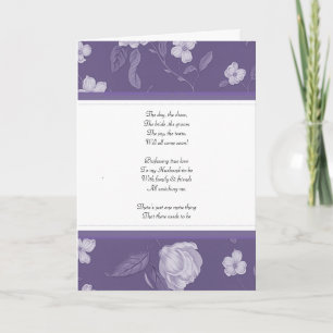 Purple Floral Be my bridemaid card