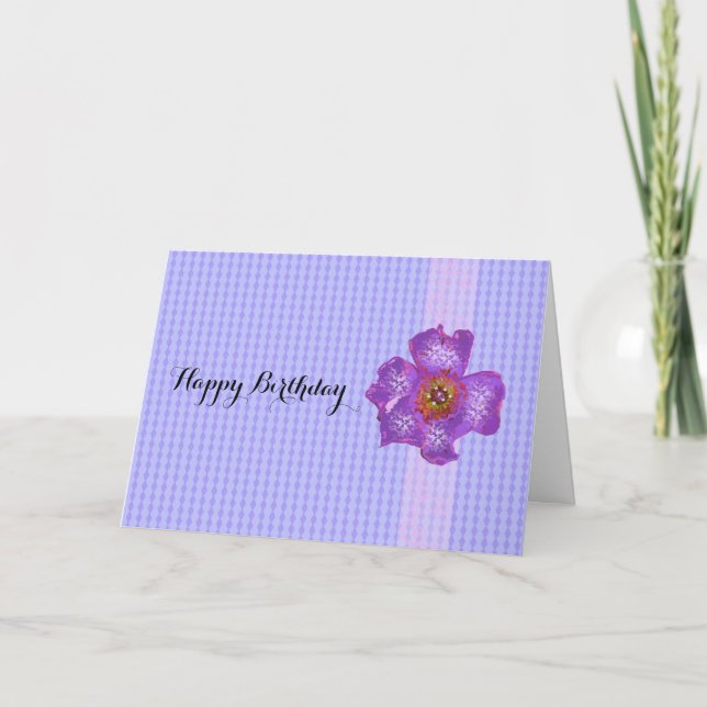 Purple Floral Birthday Card (Front)