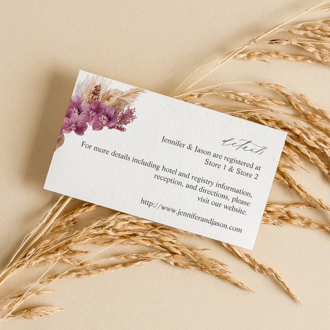 Purple Floral Boho Details Enclosure Card (Creator Uploaded)