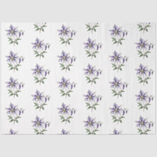 Purple Floral Botanical Wildflower Tissue Paper