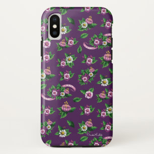 Purple Floral Bouquet Pattern iPhone X Case