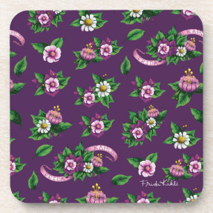 Purple Floral Bouquet Pattern Coaster