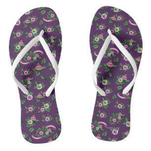 Purple Floral Bouquet Pattern Thongs