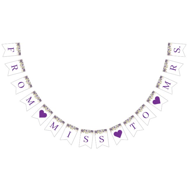 Purple Floral Bridal Shower Banner (All)