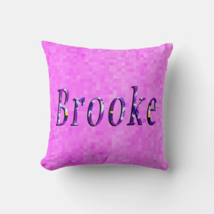 Purple Floral Brooke Name Logo, Cushion