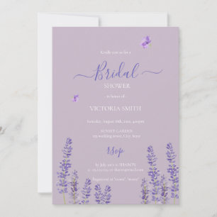 Purple floral Brunch with the Bride Bridal Shower Invitation