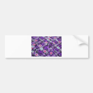 Purple Floral Bumper Sticker
