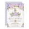 Purple Floral Bunny Rabbit Baby Shower Invitation