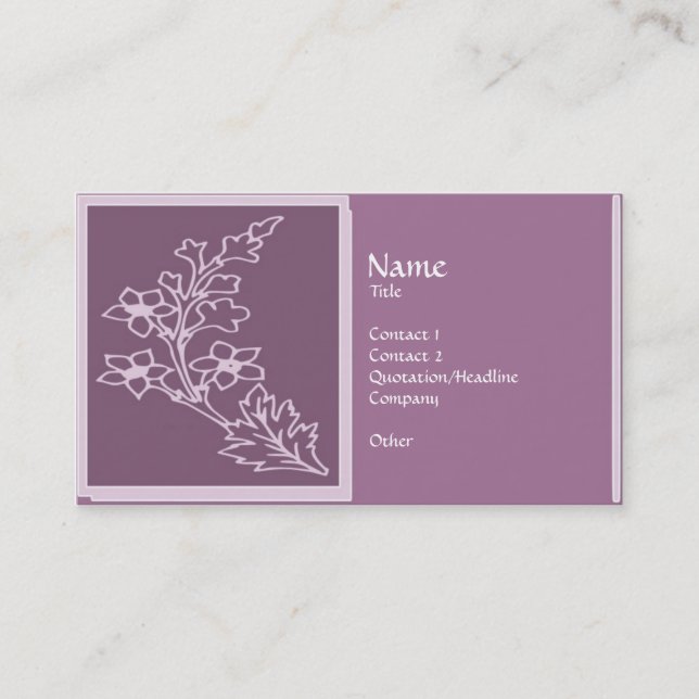Purple Floral Business Card (Front)