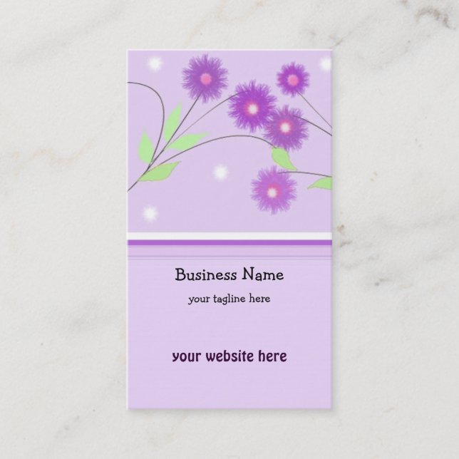 Purple Floral Business Card (Front)