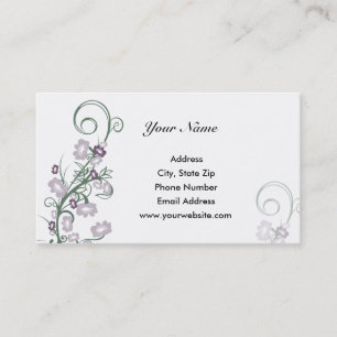 Purple Floral Business Cards