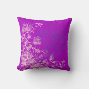 Purple Floral Butterflies Livingroom Cushion