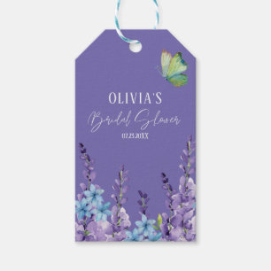 Purple Floral Butterfly Bridal Shower  Gift Tags