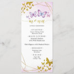 Purple Floral Butterfly Party Menu Sign<br><div class="desc">Purple Floral Butterfly Party Menu Sign</div>