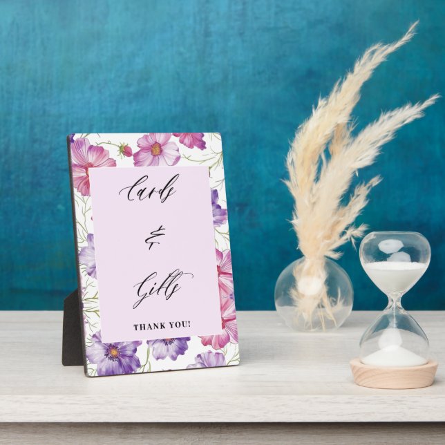 Purple Floral Cards and Gifts Wedding   Plaque (Side)