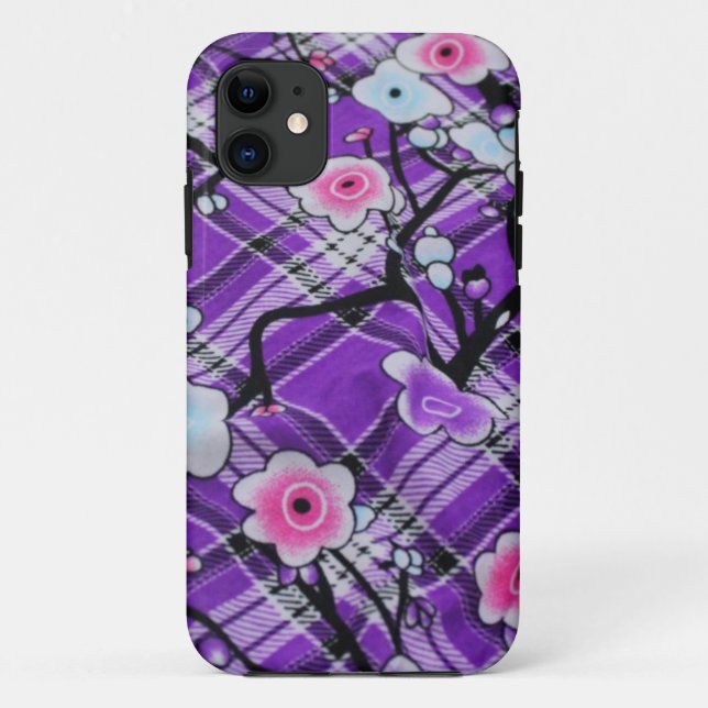 Purple Floral Case-Mate iPhone Case (Back)