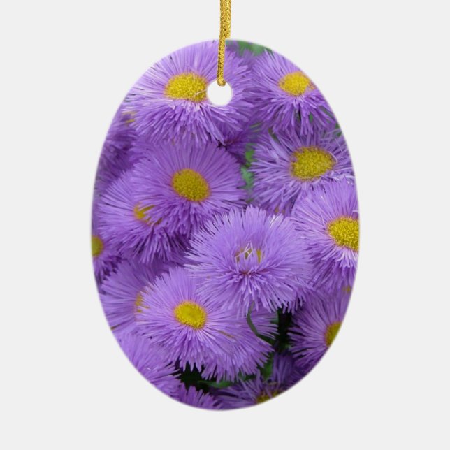 Purple Floral Ceramic Tree Decoration (Front)