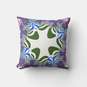 Purple Floral Cross Cushion