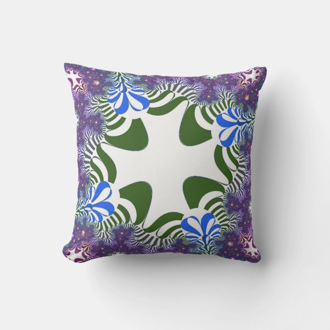 Purple Floral Cross Cushion (Front)