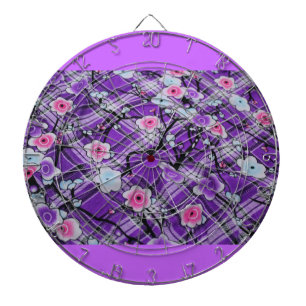 Purple Floral Dartboard