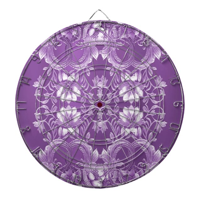 Purple Floral Dartboard (Front)