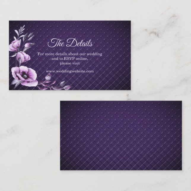 Purple Floral Decorative Detail Enclosure Card (Front/Back)