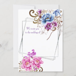 Purple Floral Delight Wedding Invitation Card