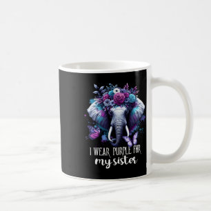 Purple Floral Dementia Tees Elephant Butterflies H Coffee Mug