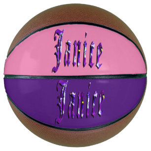 Purple Floral Designed Janice Name, Basketball