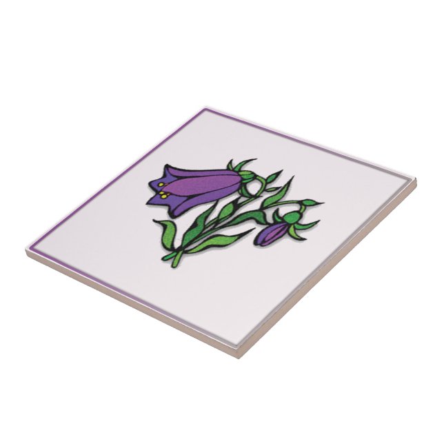Purple Floral Designed Tile (Side)