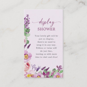 Purple Floral Display Shower Card