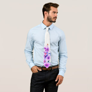 Purple Floral Elegant Tie