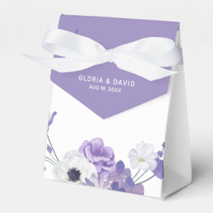 Purple Floral Elegant Wedding Favour Box