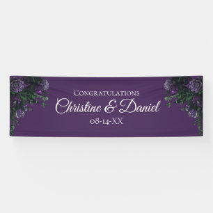 Purple Floral Elegant Wedding Gothic Banner