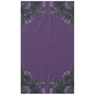Purple Floral Elegant Wedding Tablecloth