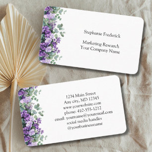 Purple Floral Eucalyptus Feminine Business Card