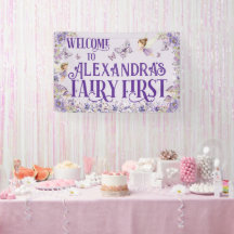 Purple Floral Fairy First Birthday Welcome