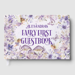 Purple Floral Fairy First Guest Book