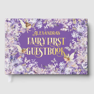 Purple Floral Fairy First Guest Book