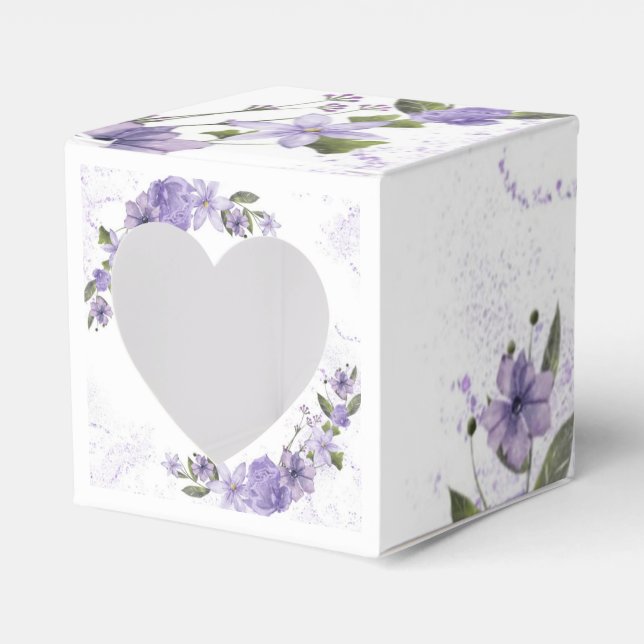 Purple Floral Favour Box (Front Side)