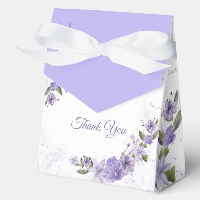 Purple Floral Favour Box (Front)