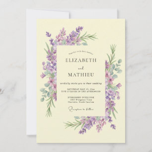 Purple Floral Flourish Wedding Invitation