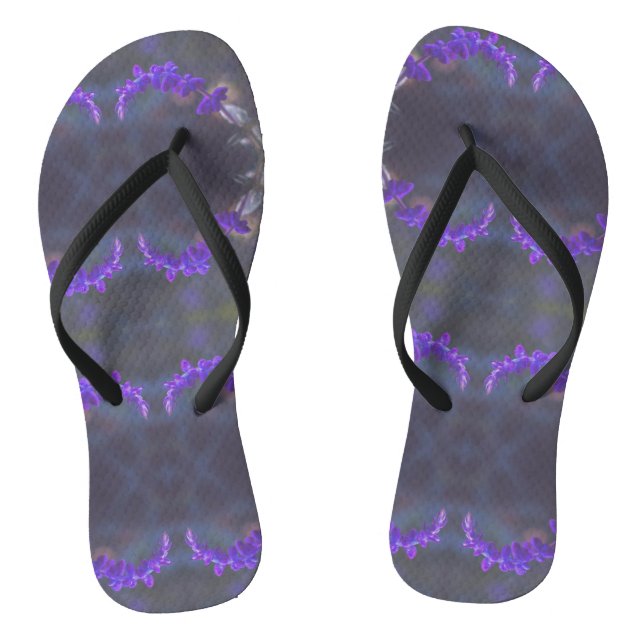Purple Floral Garden Thongs (Footbed)