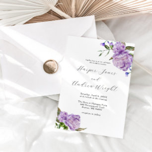 Purple Floral Garden Wedding Invitation