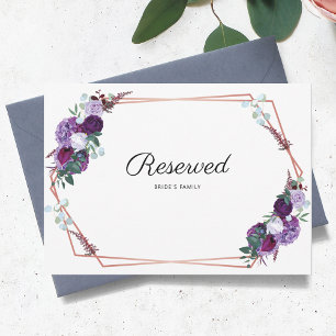 Purple Floral Geometric Wedding Reserved Sign