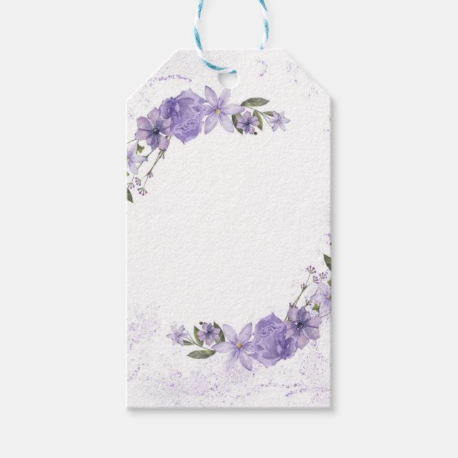 Purple Floral Gift Tags (Front)