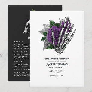 Purple Floral Gothic Bachelorette Weekend Invitation