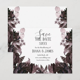Purple Floral Gothic Boho Pagan Handfasting Save The Date