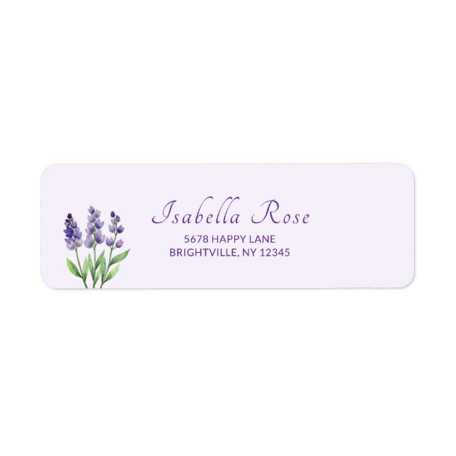 Purple Floral Grad Graduation Mail Return Address  Label (Front)